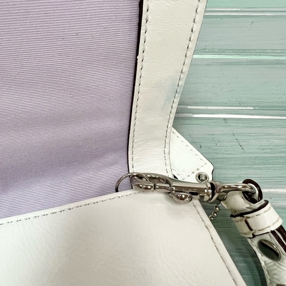 Coach White Patented Leather Clutch - Picture 10 of 12